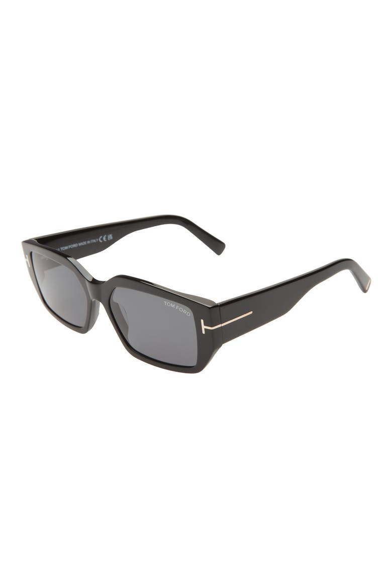 Silvano 56mm Square Sunglasses, Alternate, color, SHINY BLACK / SMOKE LENSES