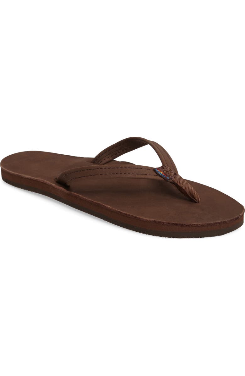 Rainbow<sup>®</sup> Rainbow Narrow Strap Sandal, Main, color, Expresso