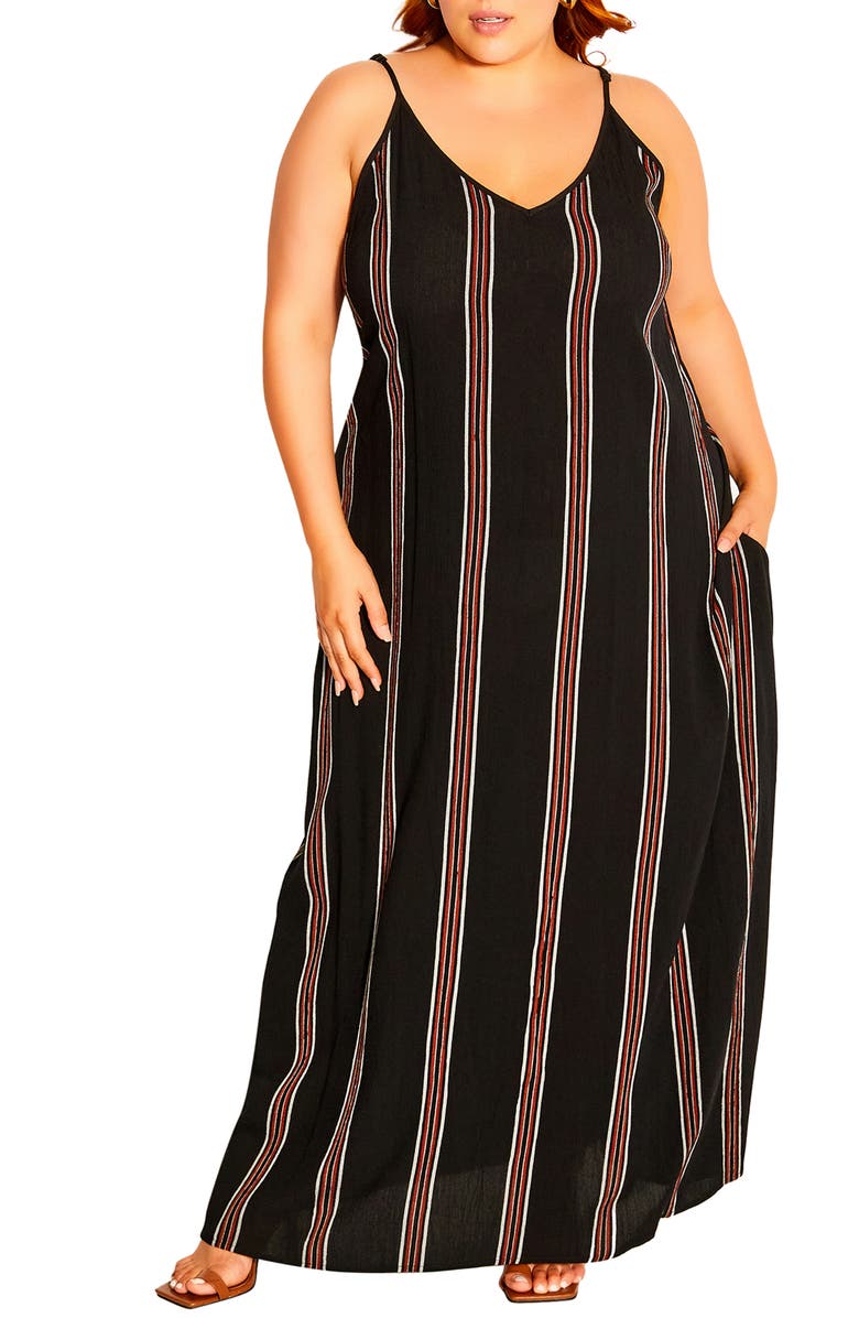 City Chic Resort Stripe Maxi Dress, Main, color,
