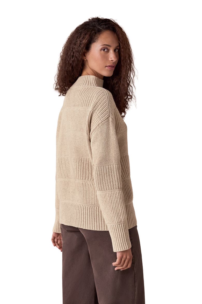 Multi Stitch Funnel Neck Sweater, Alternate, color, Ecru