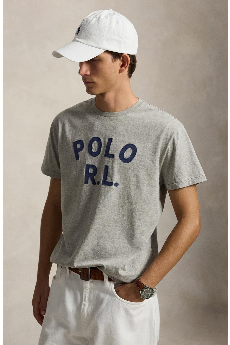 Classic Fit Logo Appliqué Cotton T-Shirt, Alternate, color, DARK SPORT HEATHER