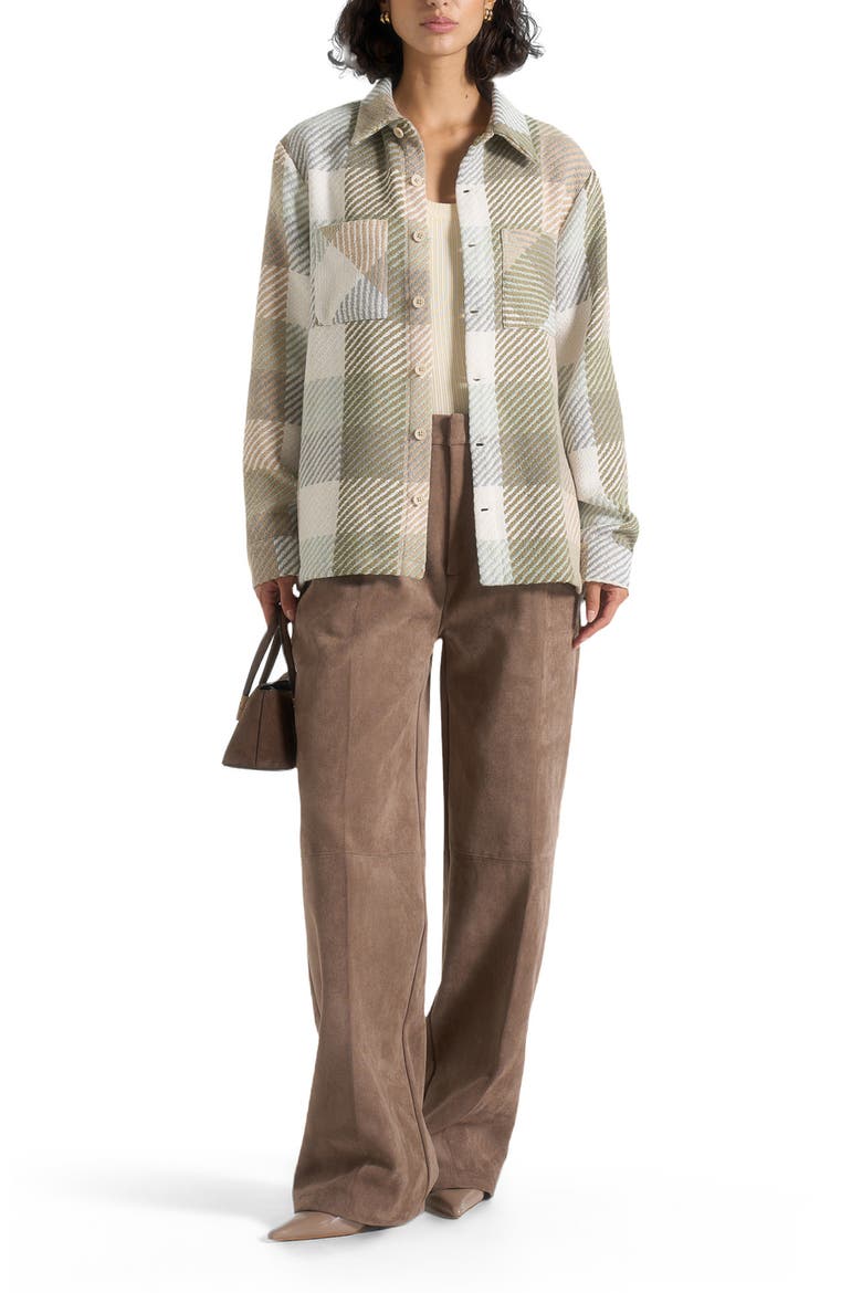 Rune Unisex Check Overshirt, Alternate, color, Sage