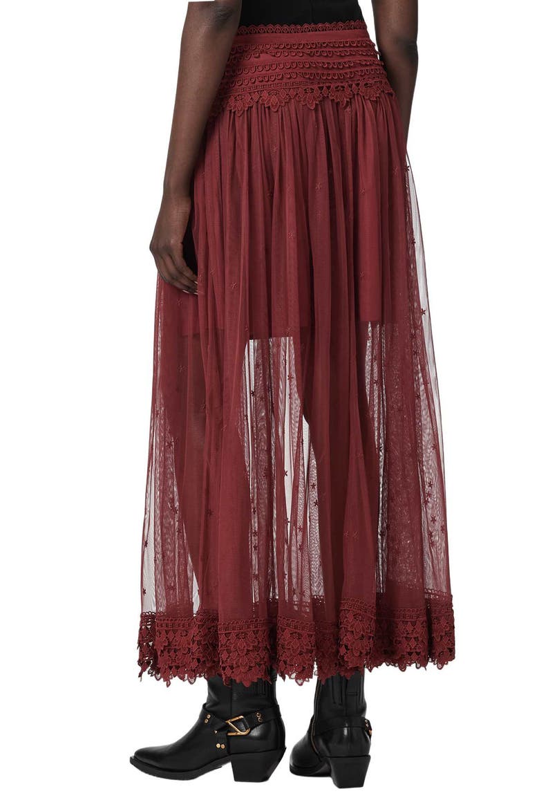 Trixie Lace Maxi Skirt, Alternate, color, BURGUNDY RED