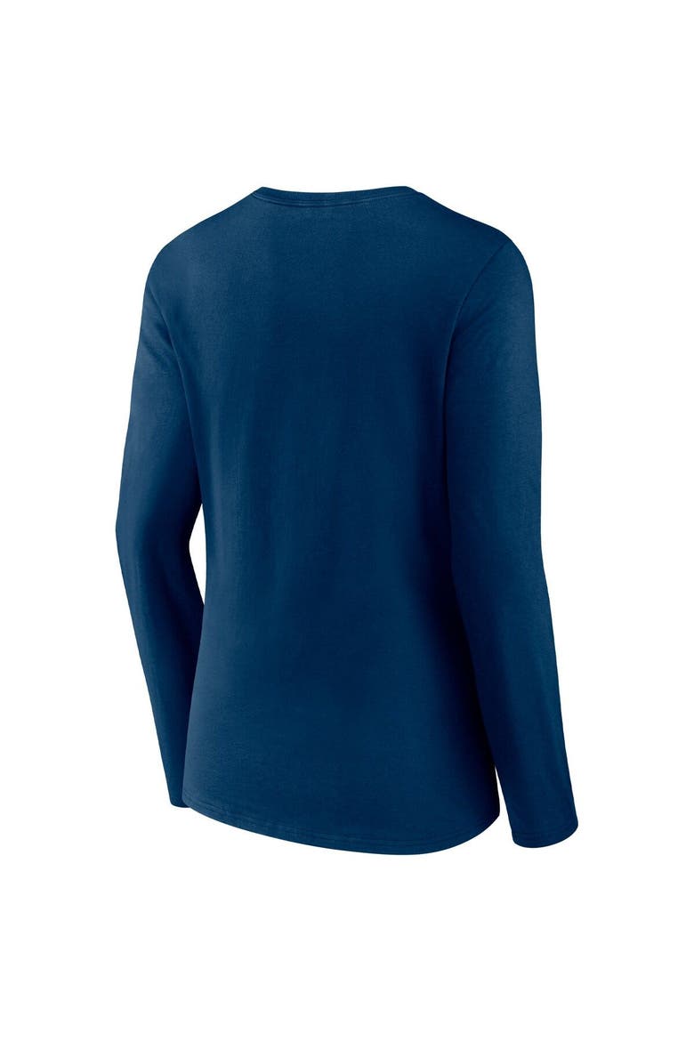 Women's Fanatics Branded Navy Houston Texans Drive Forward V-Neck Long Sleeve T-Shirt, Alternate, color, Navy