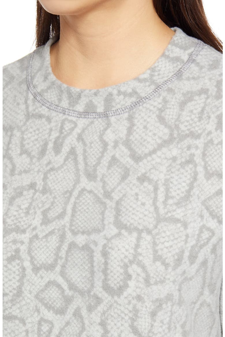 Snake Print Crewneck Sweater, Alternate, color, GRAY