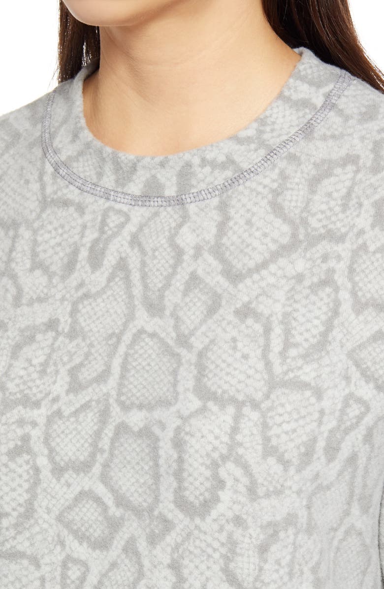 Loveappella Snake Print Crewneck Sweater, Alternate, color,