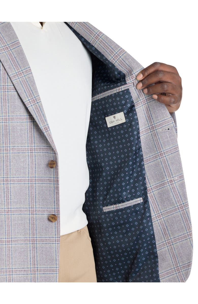 Oak Hill by DXL Big & Tall Spring Plaid Sport Coat, Alternate, color, Grey Multi