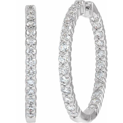 5 CT Lab-Grown Diamond Hoop Earrings in 14K Gold