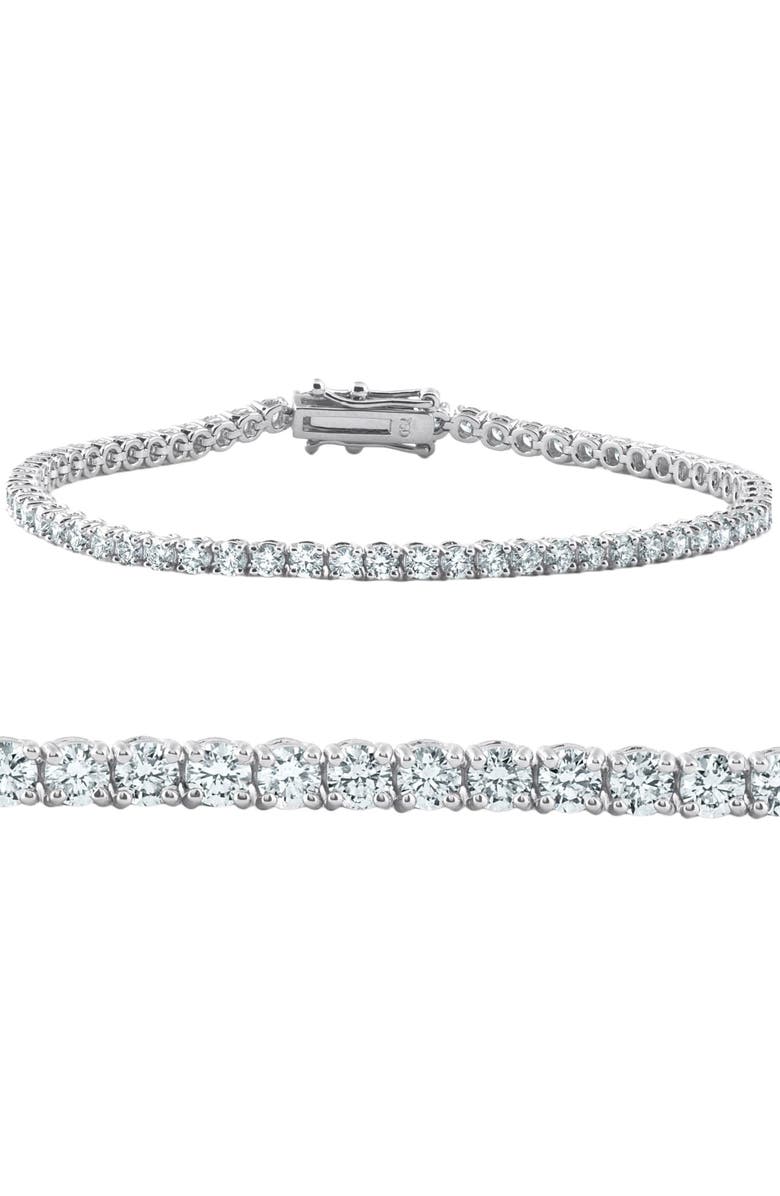 Bliss Diamond 4 Carat TW Round Cut Diamond Tennis Bracelet 14k Gold Lab Grown, Main, color, 14K White Gold