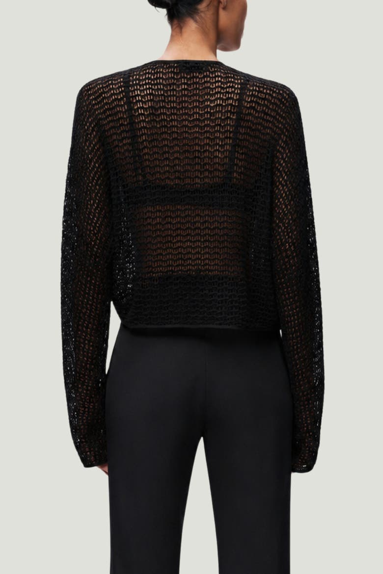Wrap Mesh Blouse, Alternate, color, Black