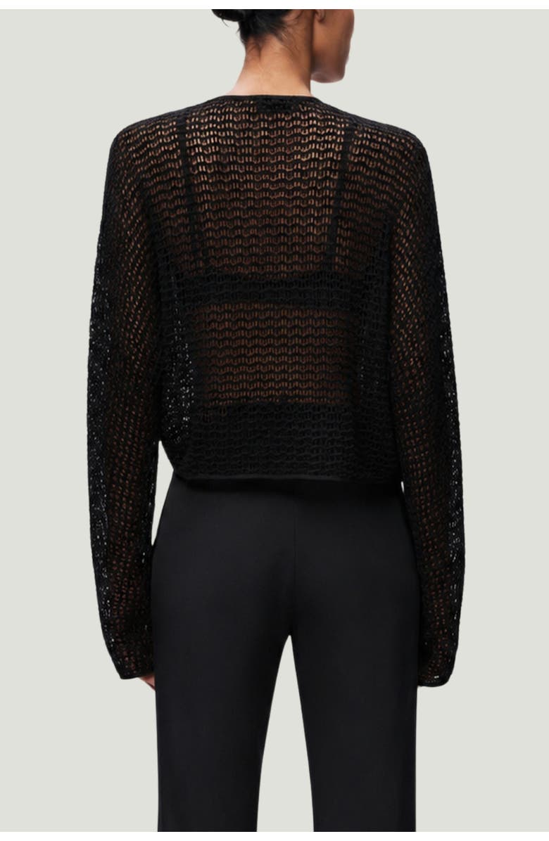 Nocturne Wrap Mesh Blouse, Alternate, color, Black