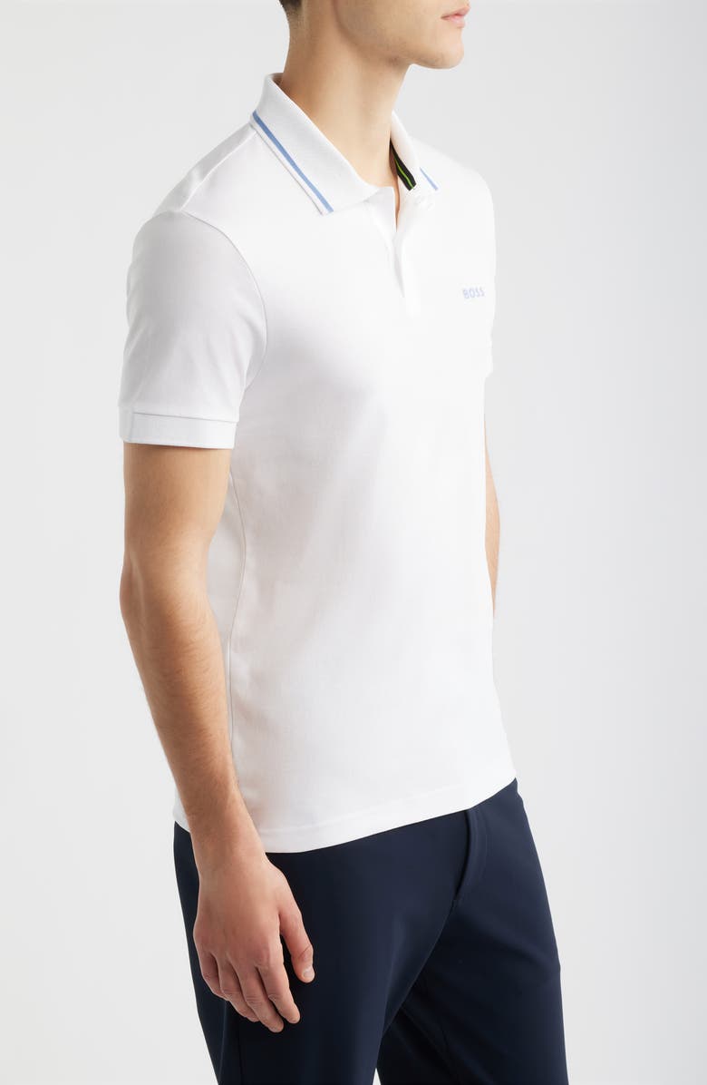 BOSS Paddy Cotton Polo, Alternate, color, White
