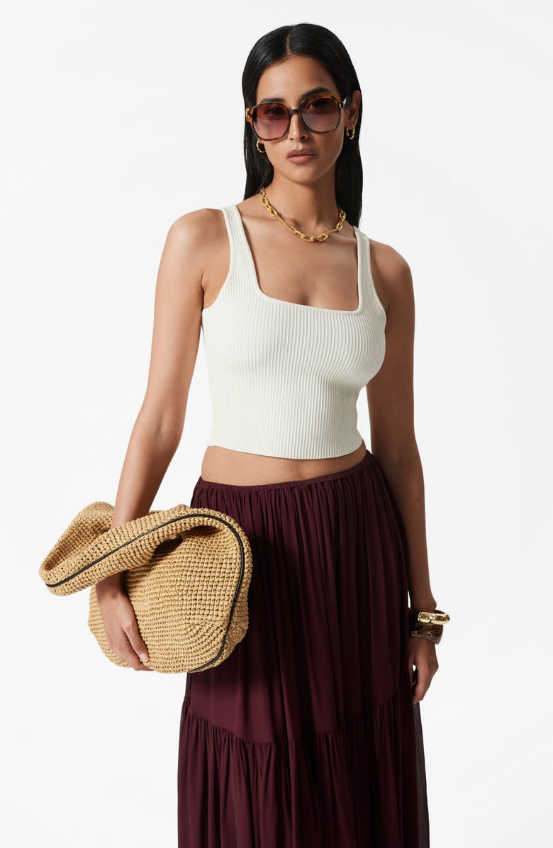 & Other Stories Tiered Chiffon Maxi Skirt, Alternate, color, Red Dark