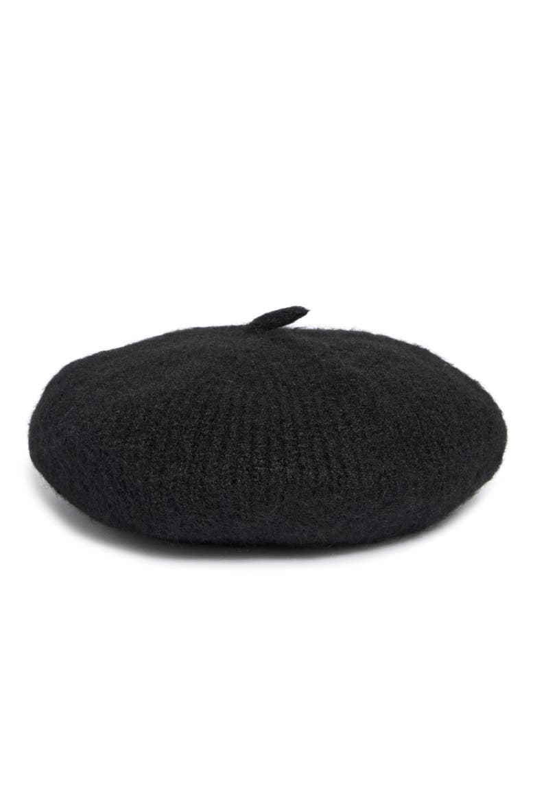 What the Fuzz Beret, Alternate, color, BLACK