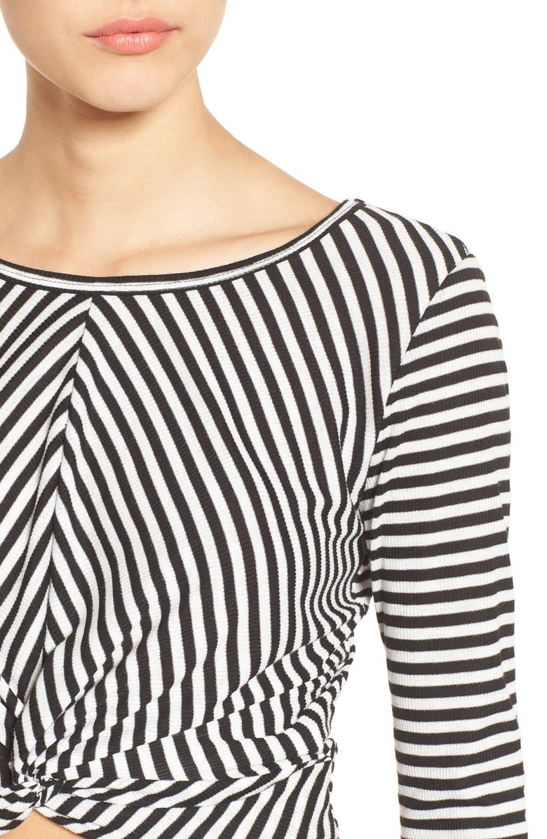 Chloe & Katie Three Quarter Sleeve Stripe Top, Alternate, color, 