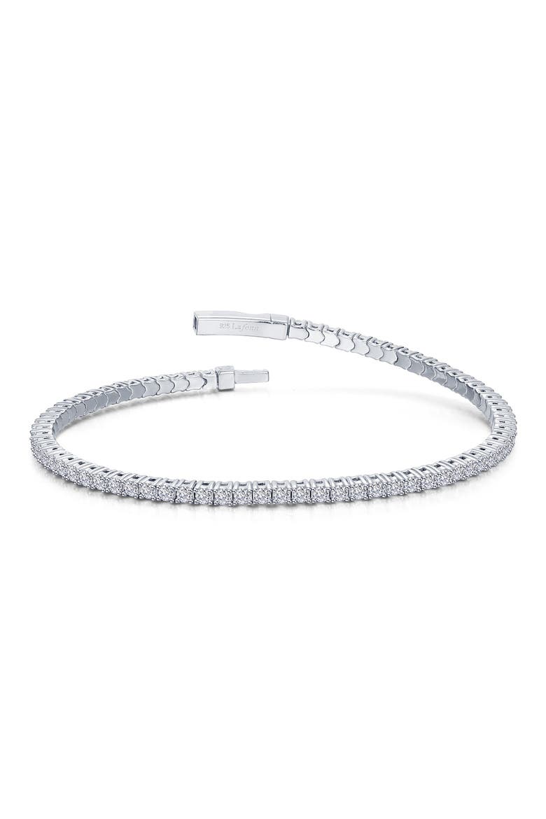 Flexible Simulated Diamond Tennis Bracelet, Main, color, SILVER