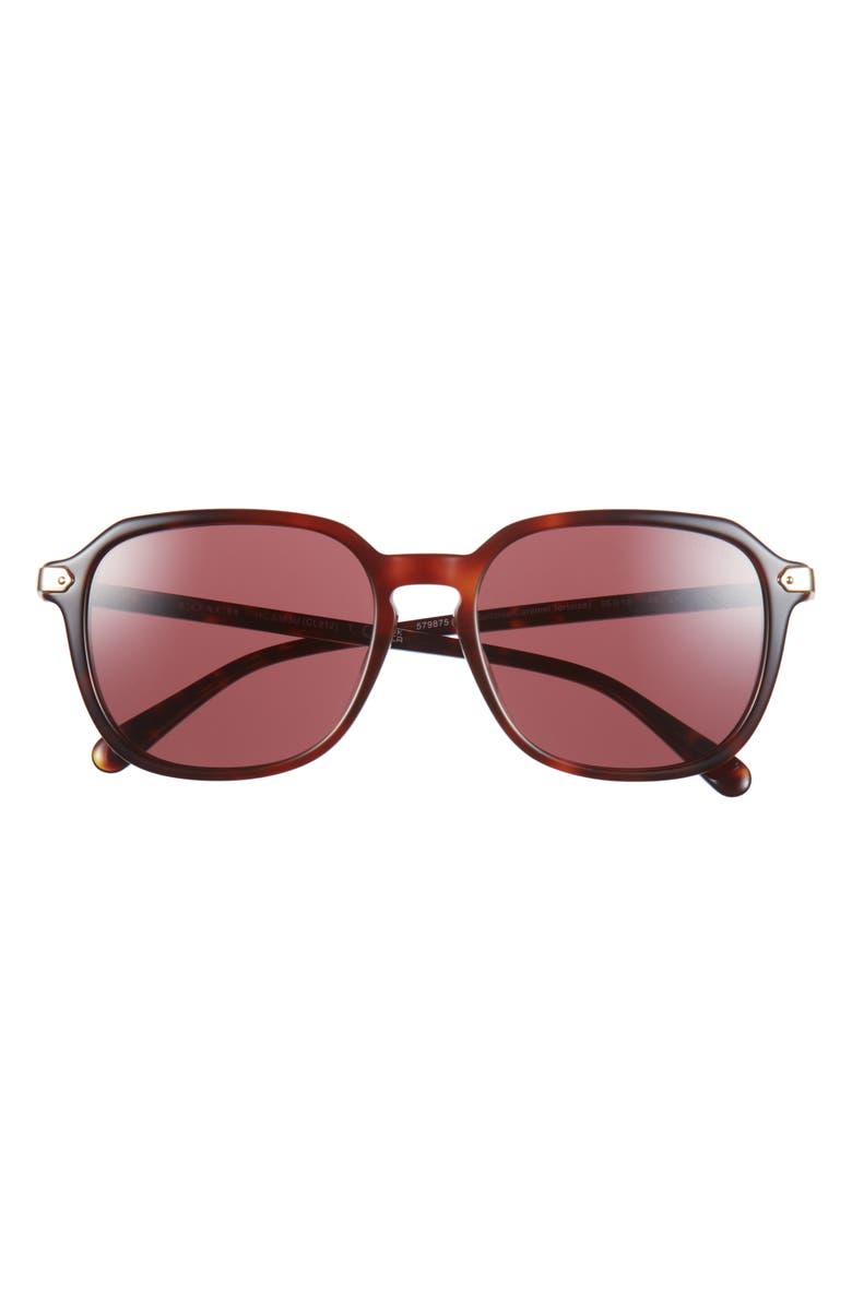 COACH 55mm Round Sunglasses, Main, color, Wine