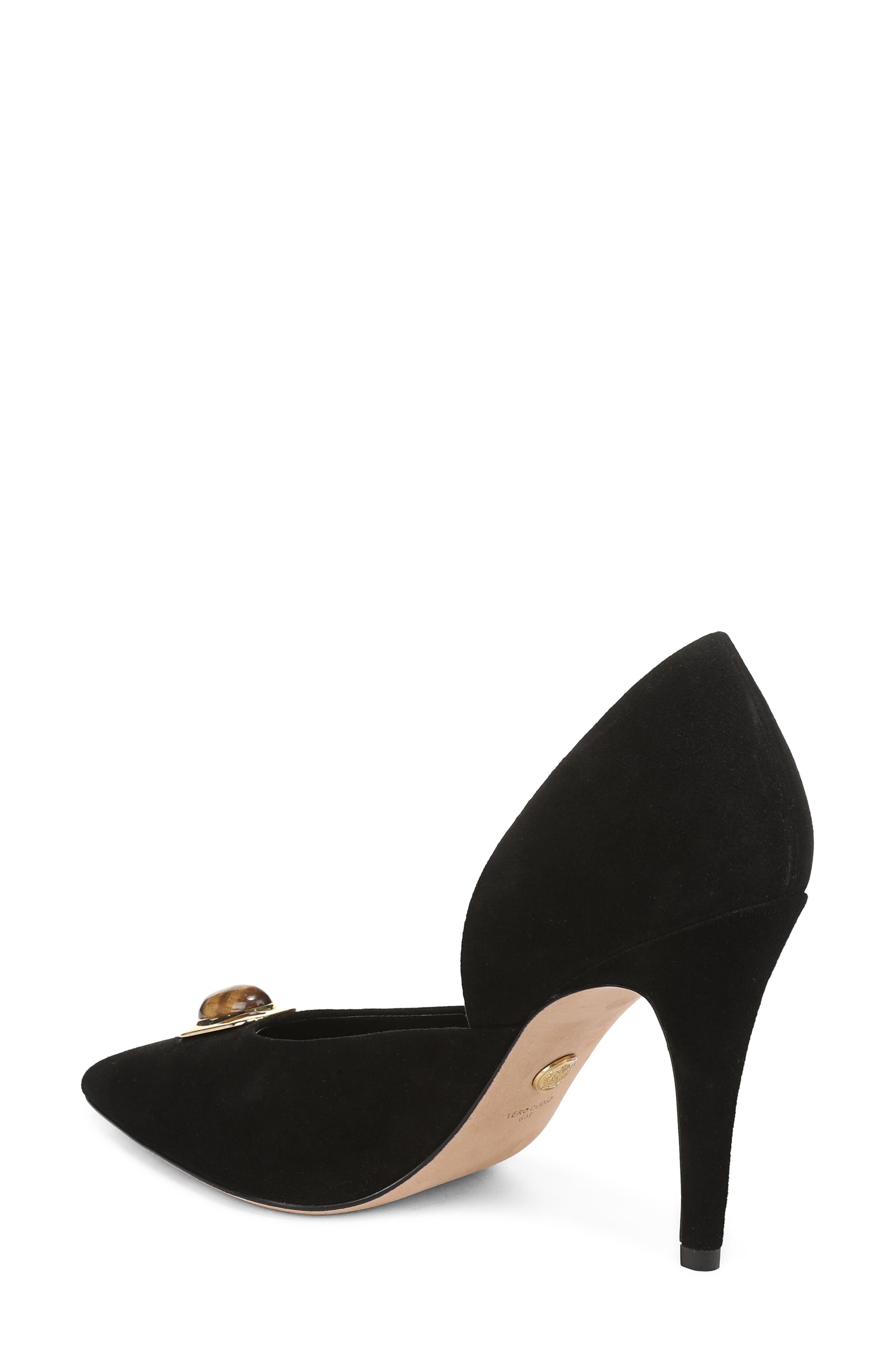 Lorena d'Orsay Pump, Alternate, color, BLACK SUEDE LEATHER