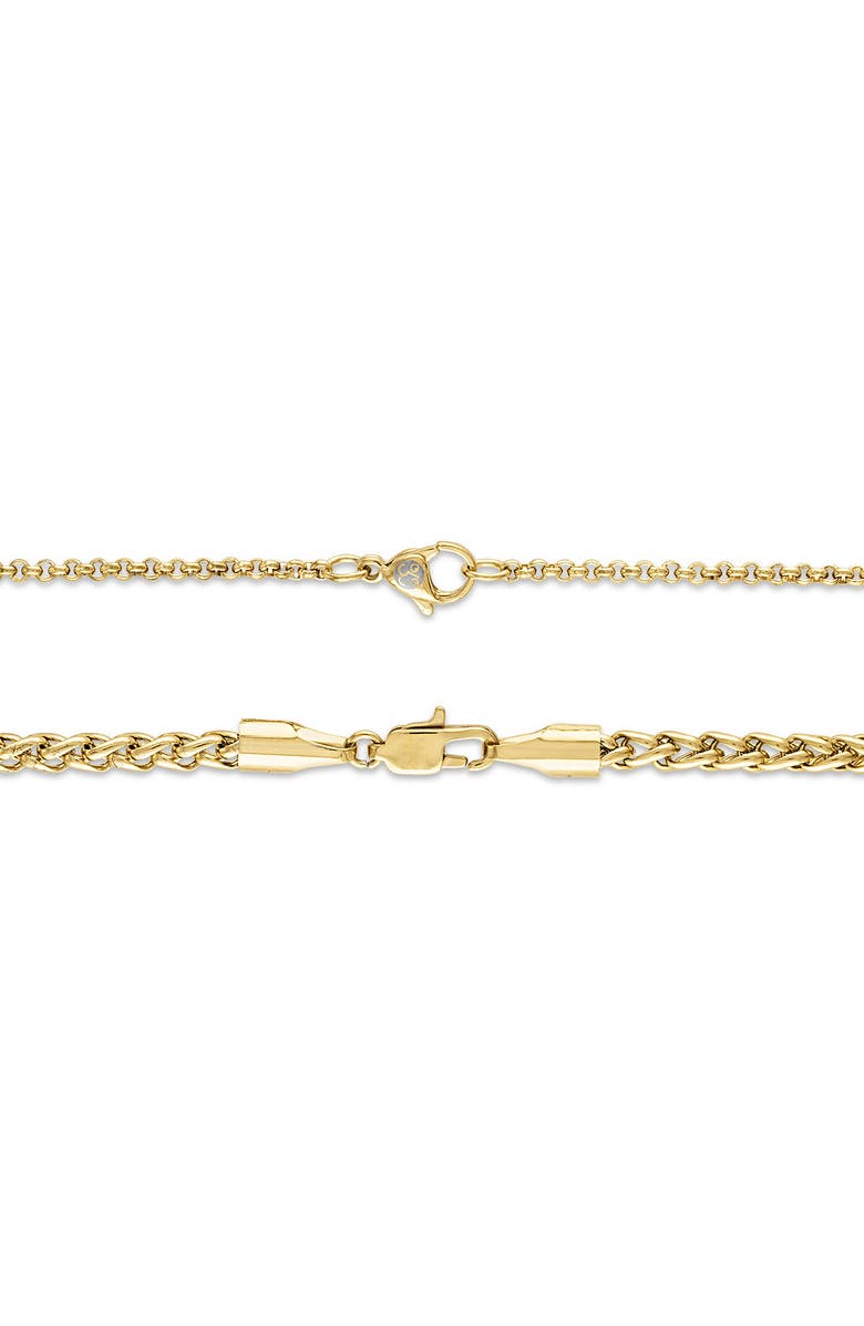 Esquire Men's Set of 2 Skull Pendant & Chain Necklaces, Alternate, color, Gold