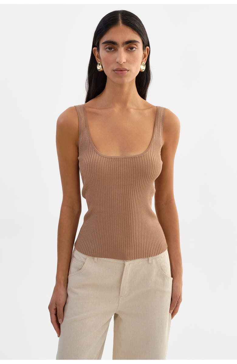 LAMARQUE Bista | Shimmery Rib Knit Tank Top, Alternate, color, Bronze