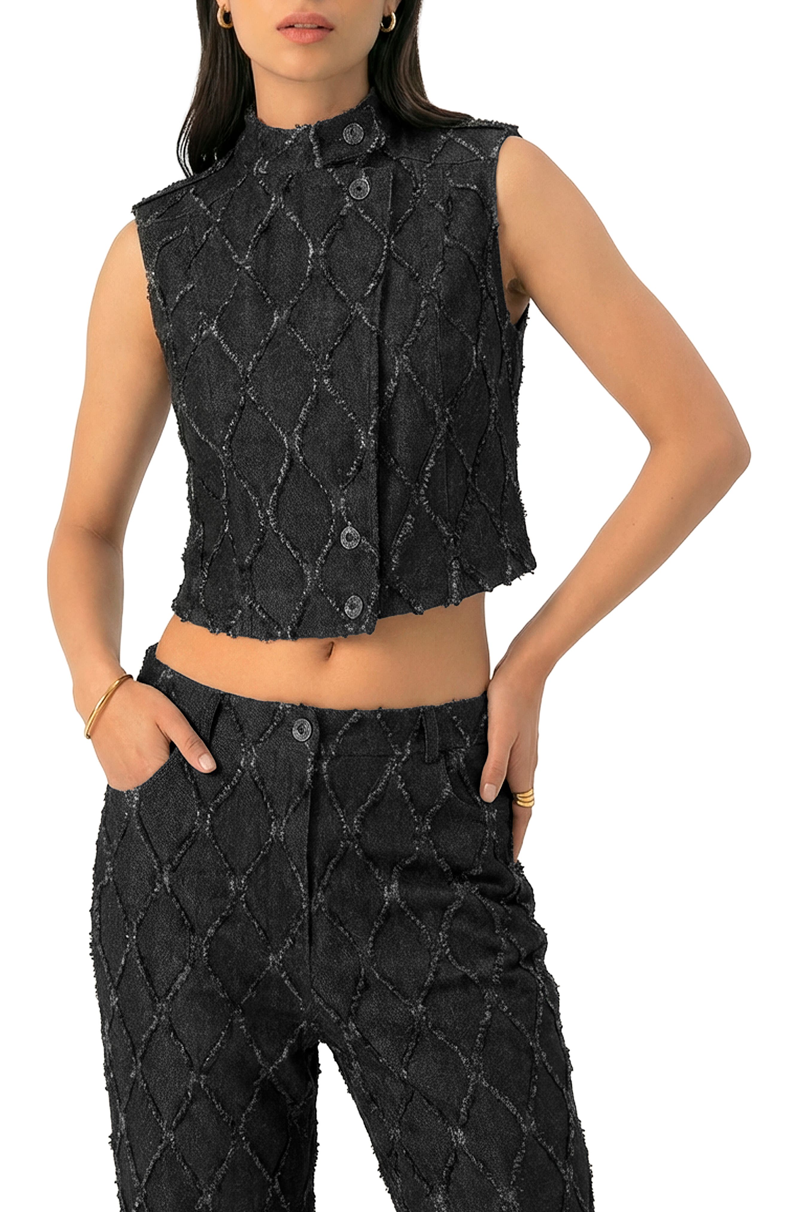 Distressed Denim Vest