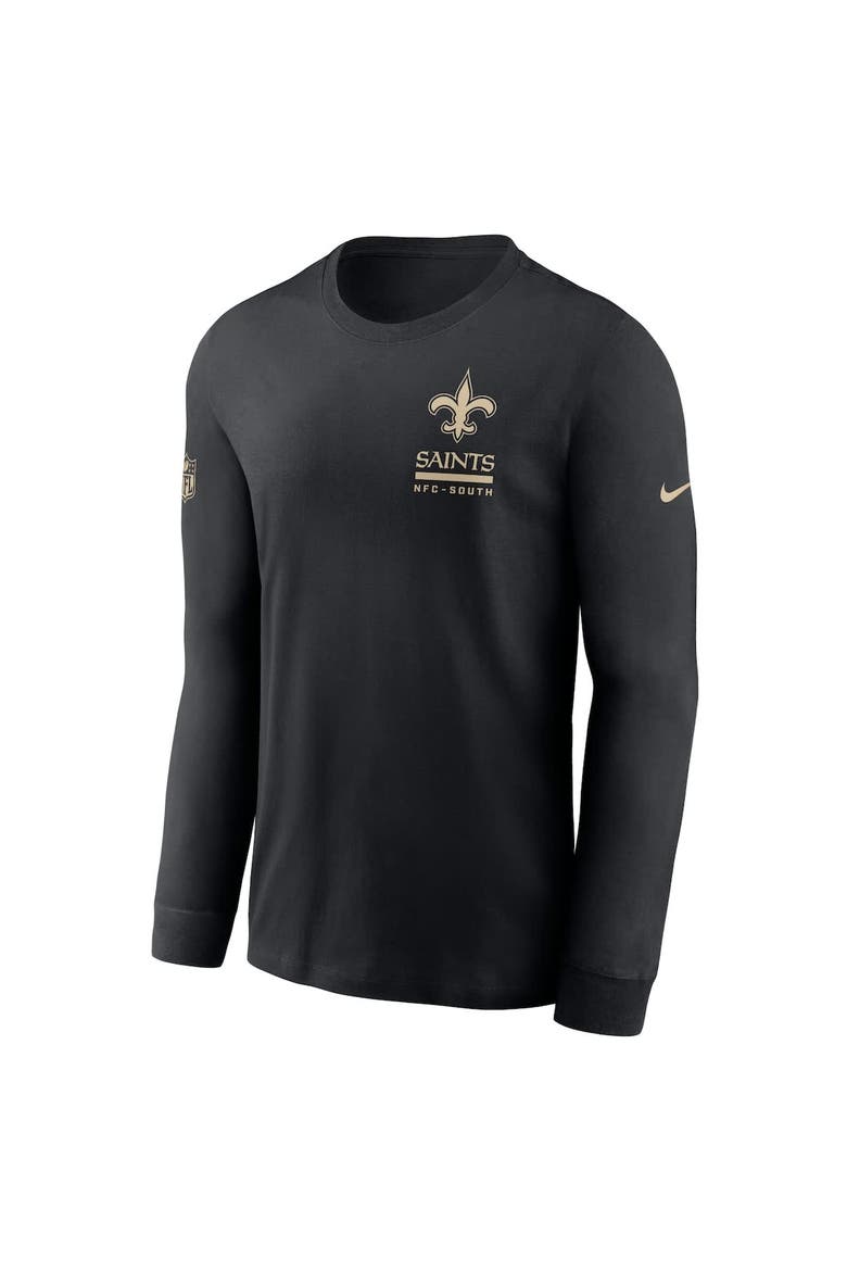 Men's Nike Black New Orleans Saints Sideline Performance Long Sleeve T-Shirt, Alternate, color, Black