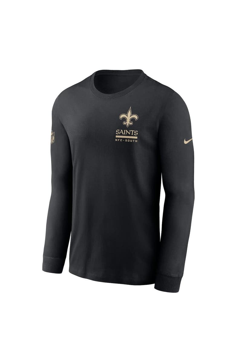 Nike Men's Nike Black New Orleans Saints Sideline Performance Long Sleeve T-Shirt, Alternate, color, Black
