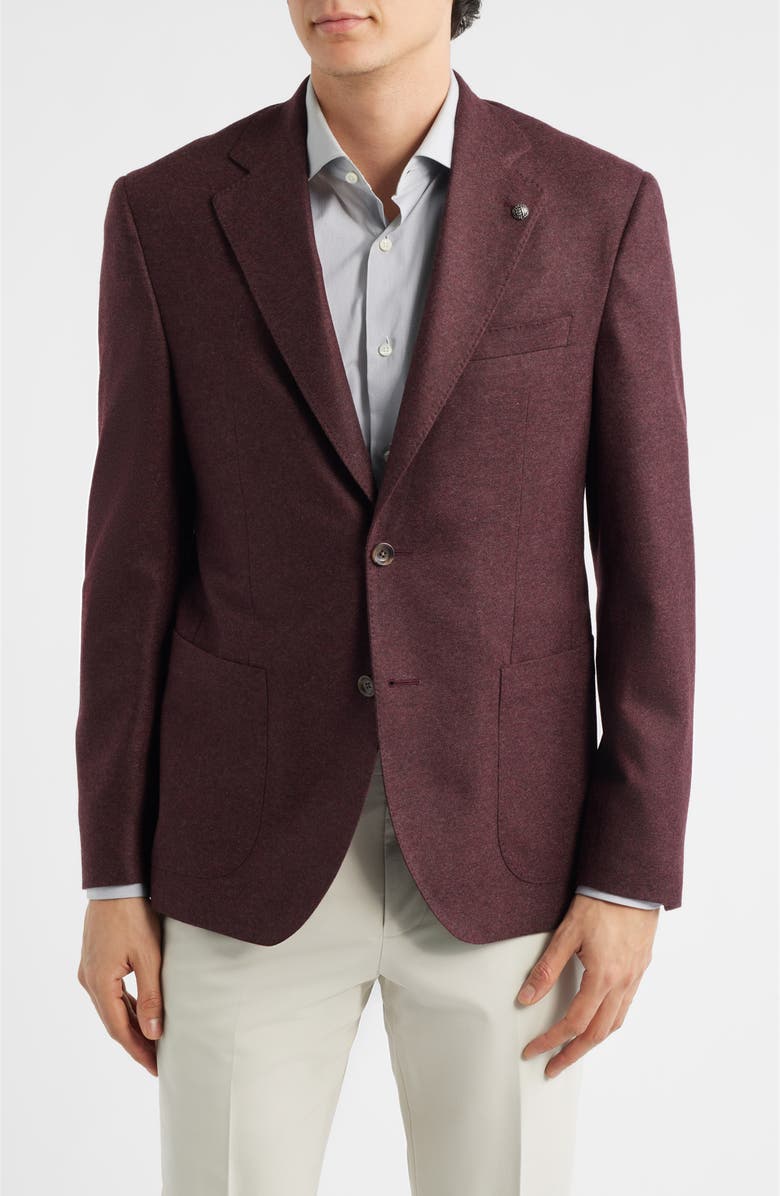 Jack Victor Darwin Burgundy COMFORTWEAR<sup>™</sup> Knit Cashmere Sport Coat, Main, color, Burgundy