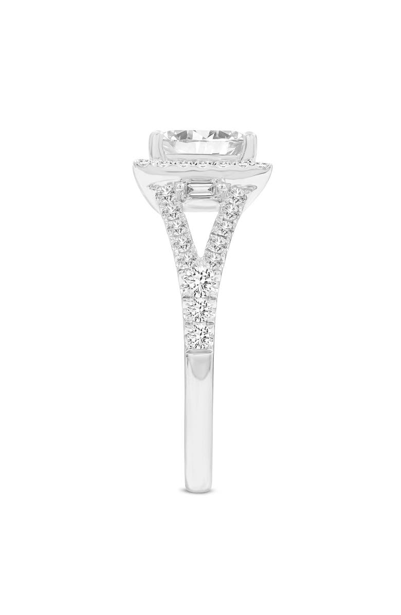 LuvMyJewelry Kamelia 14K White Gold Princess Cut Lab Grown Diamond Halo Engagement Ring - 2.15 Ct, Alternate, color, 14K White Gold