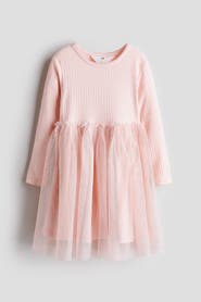 H&M Long-Sleeved Dress With Tulle Skirt
