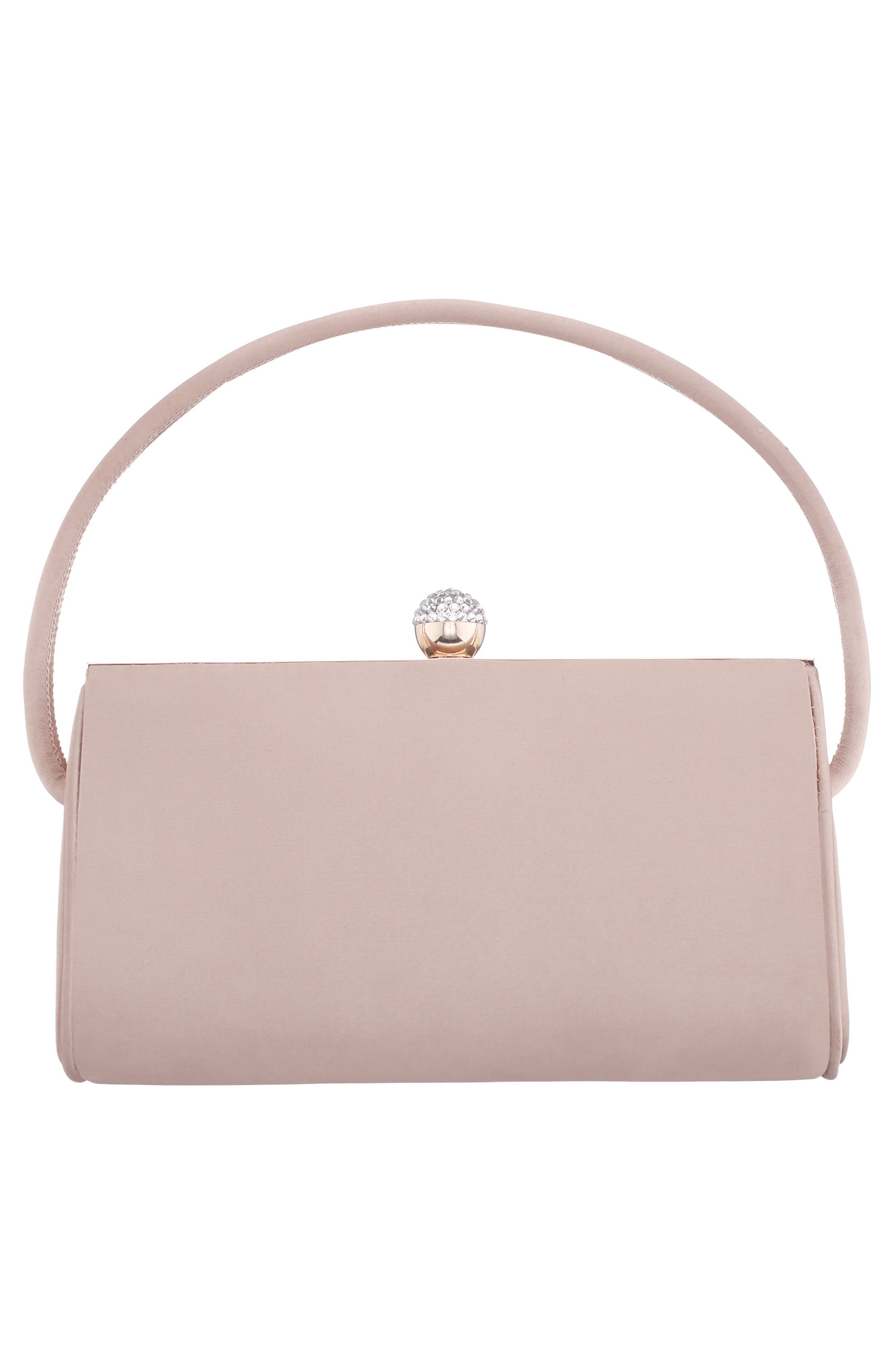 Khalani Satin Clutch, Alternate, color, HONEY