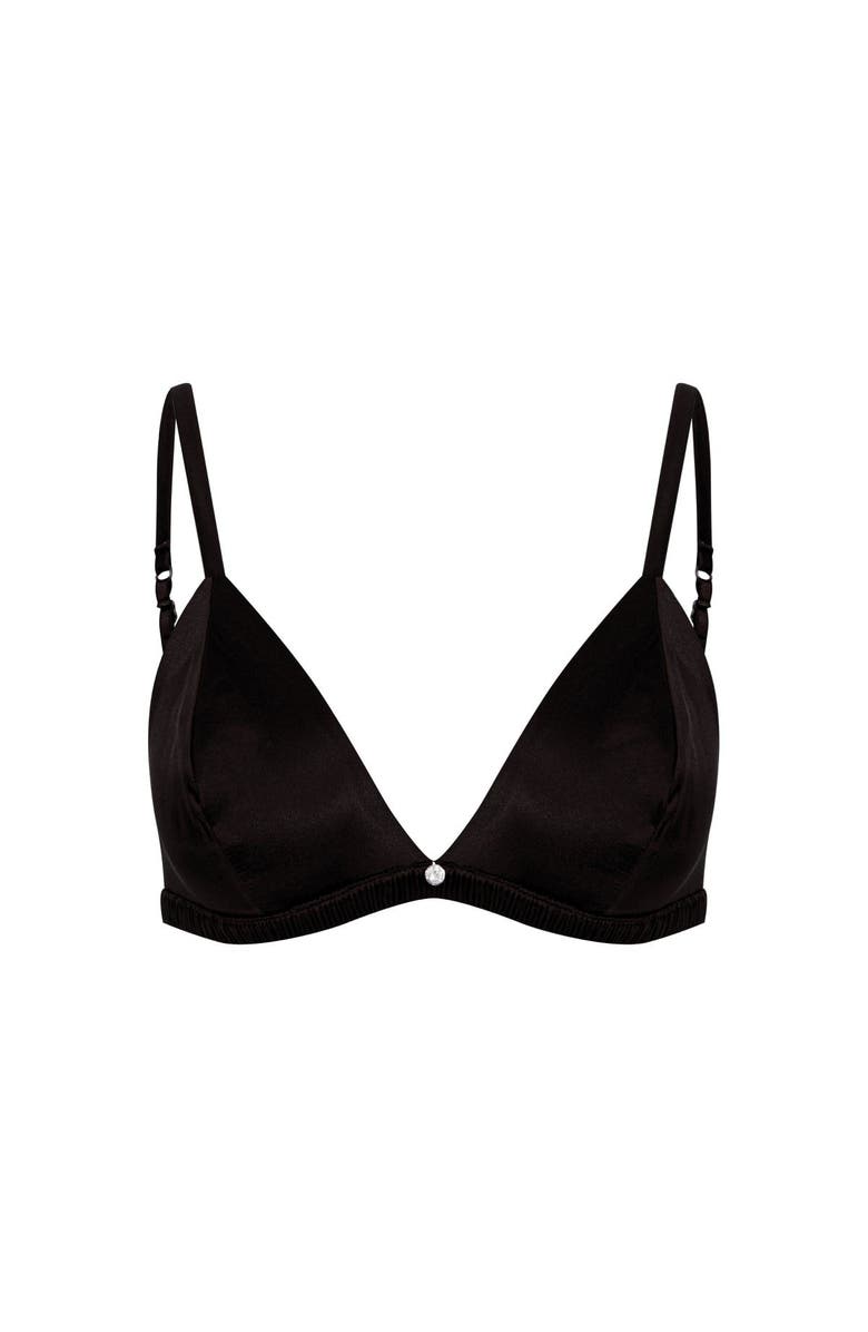 House Of Silk Silk Triangle Bra, Main, color, Black