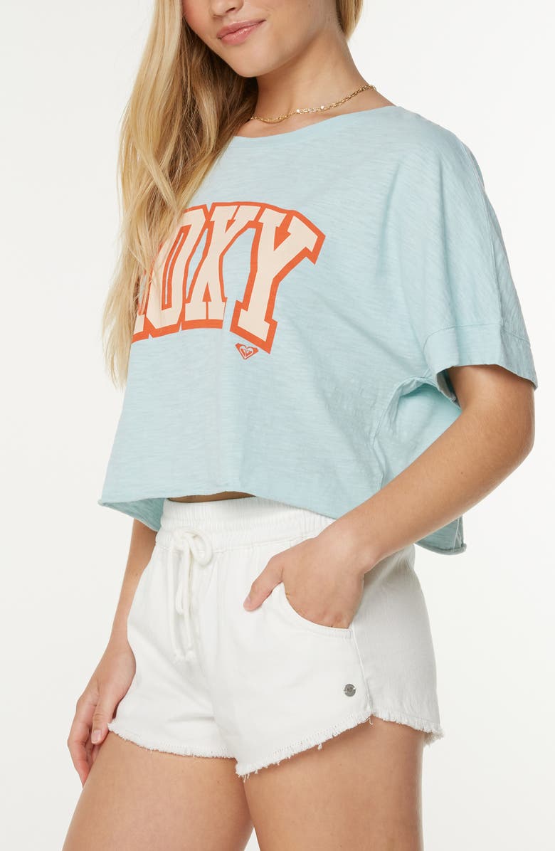 Roxy College Oversize Crop Cotton Graphic T-Shirt, Alternate, color, Stratosphere Roxy College
