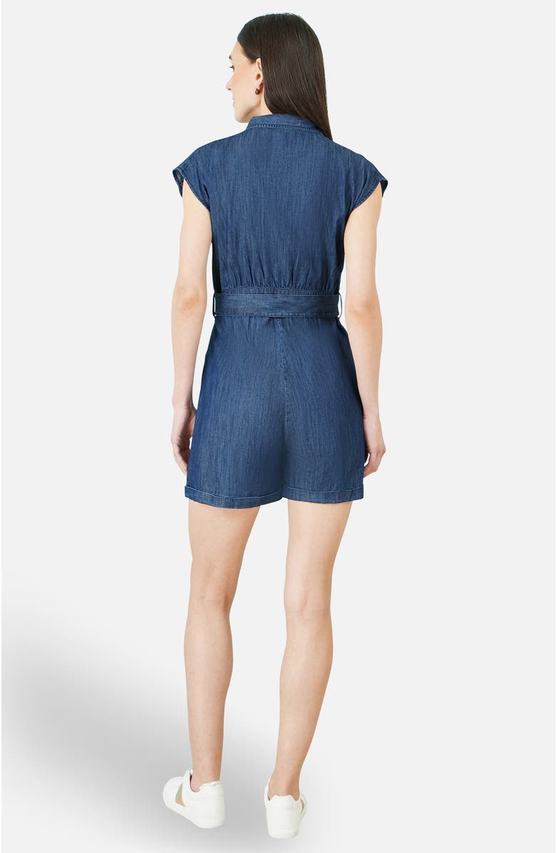 Yumi Chambray Cotton Playsuit, Alternate, color, Blue
