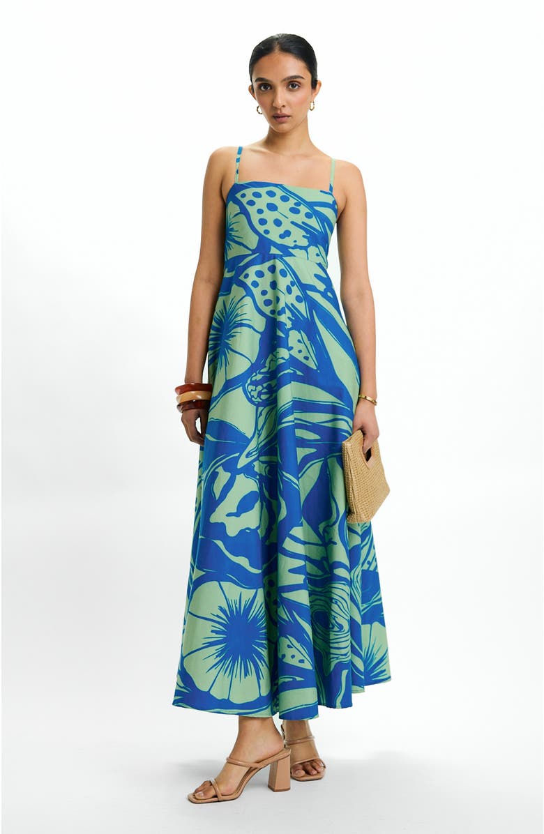 DIARRABLU Tima Mint Oria Cotton Midi Dress, Alternate, color, Tima Mint