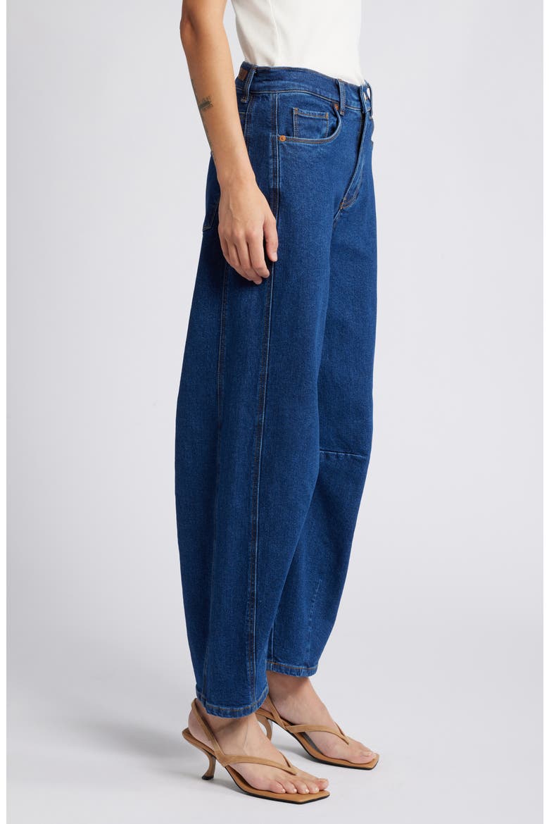 Seamed Barrel Jeans, Alternate, color, DEEP DOWN