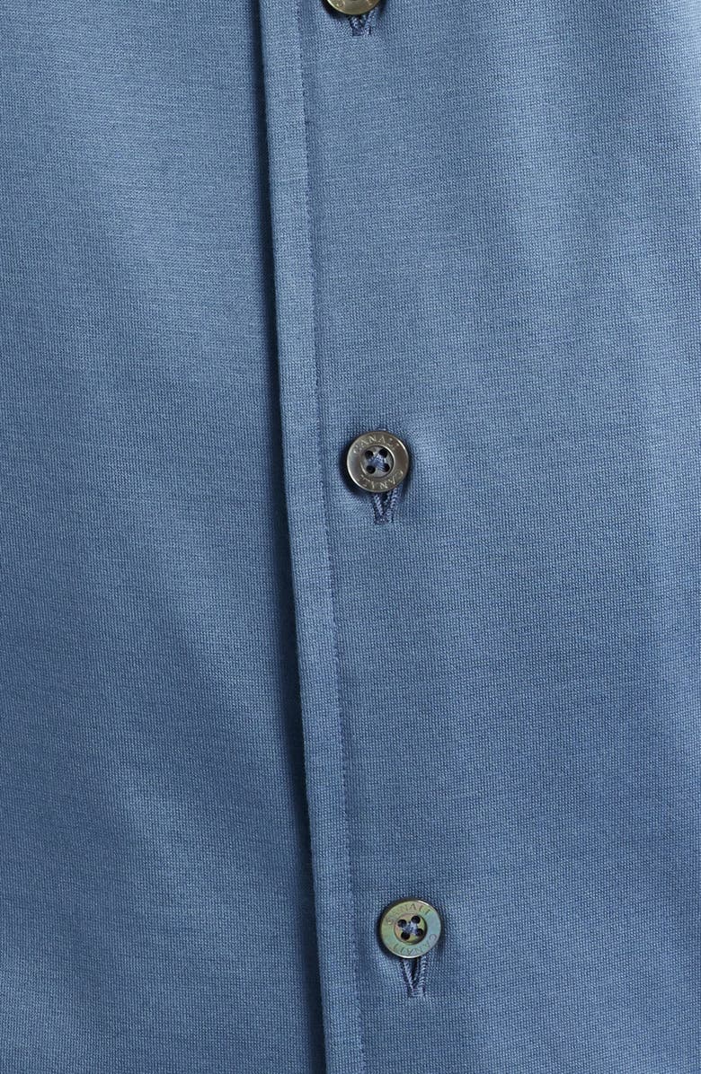 Canali Regular Fit Cotton Jersey Dress Shirt, Alternate, color, Blue
