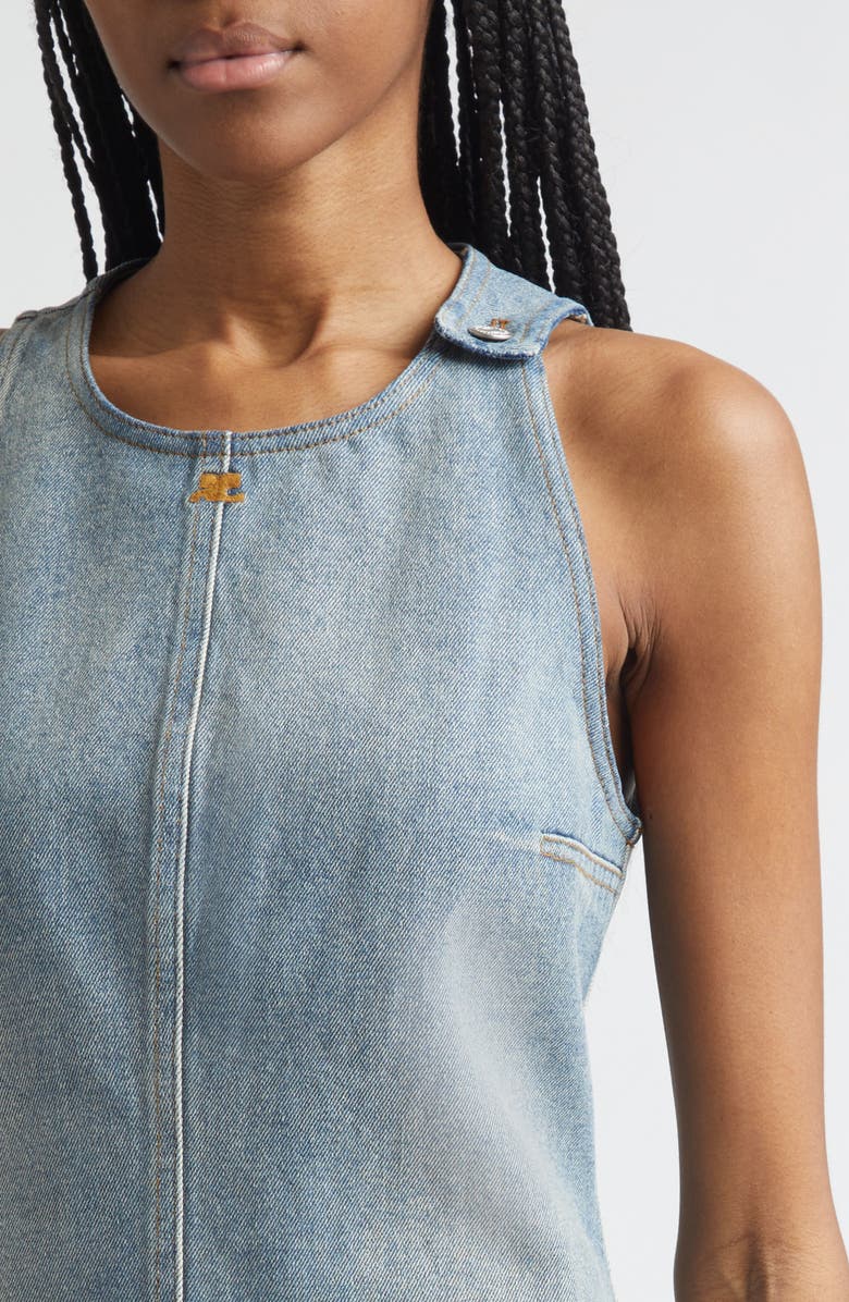 Courrèges Heritage Denim A-Line Dress, Main, color, Denim Bleu Delave