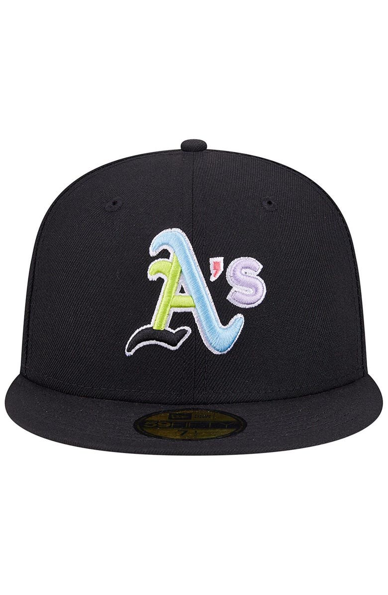 New Era Men's New Era Black Oakland Athletics Multi-Color Pack 59FIFTY Fitted Hat, Alternate, color, 