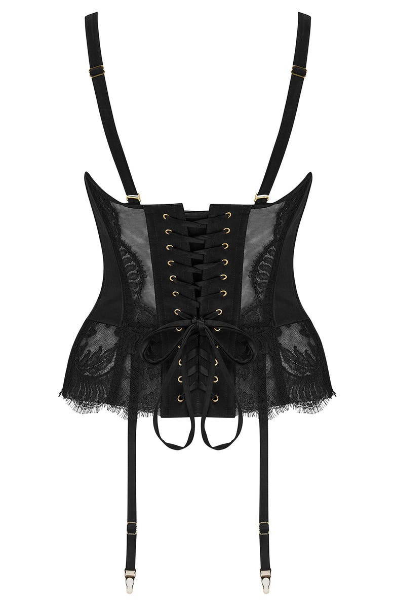 Scarlett Gasque Lace Me Up Corset, Alternate, color, Black