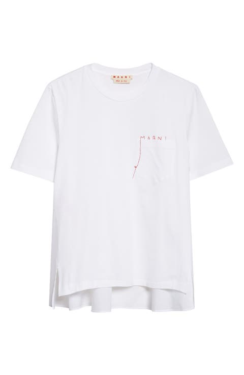 Mending Logo Cotton Poplin Pocket T-Shirt