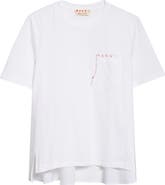Marni Mending Logo Cotton Poplin Pocket T-Shirt
