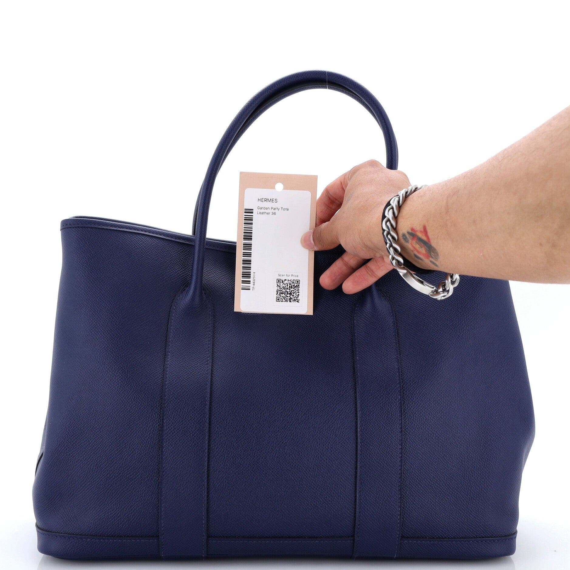 Garden Party Tote Leather 36, Main, color, Blue