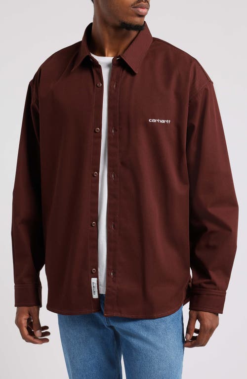 Carhartt Work In Progress Module Script Twill Button-Up Shirt in Offroad /White Rigid