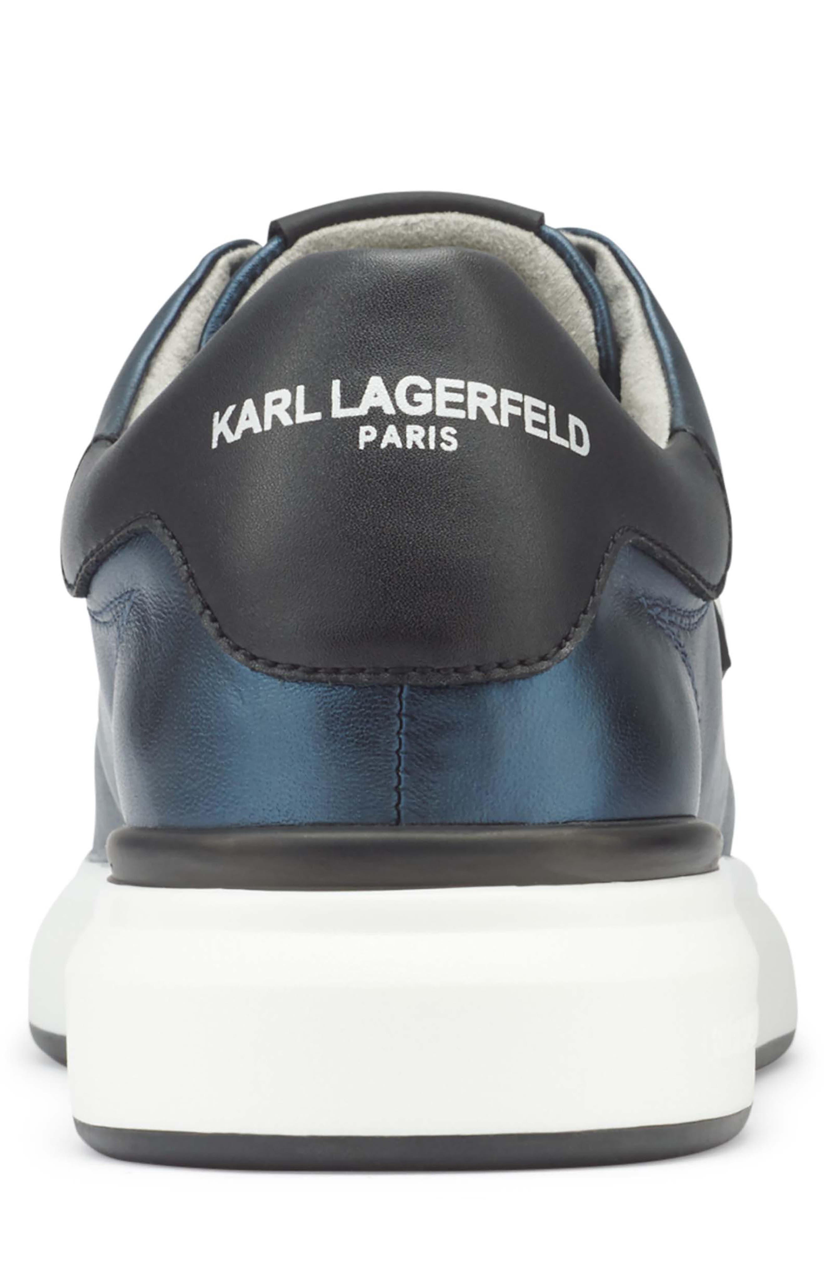KARL LAGERFELD PARIS Flat Head Karl Laceless Sneaker, Alternate, color, 