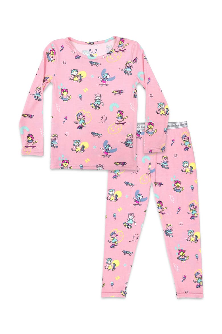 Kids' Skater Kitty Set of 2 Piece Pajamas, Main, color, Skater Kitty