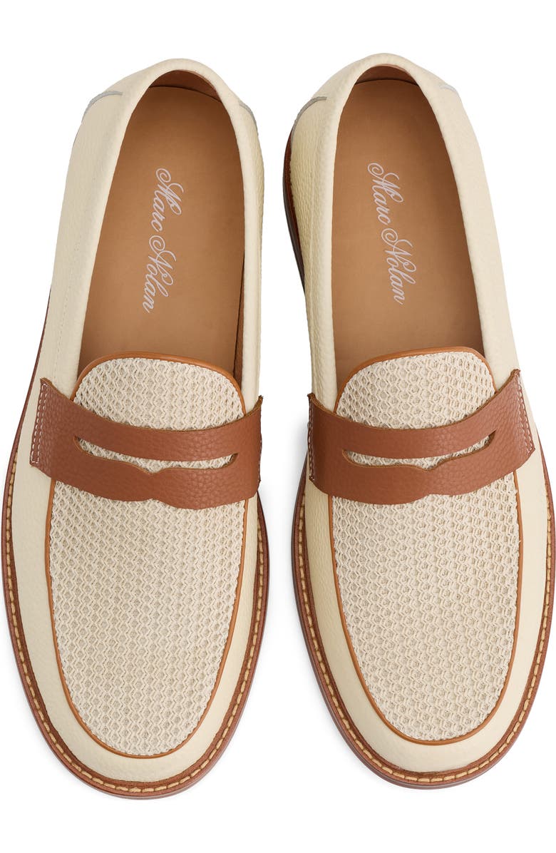 MARC NOLAN Calum Mesh Penny Loafer, Alternate, color, Cream