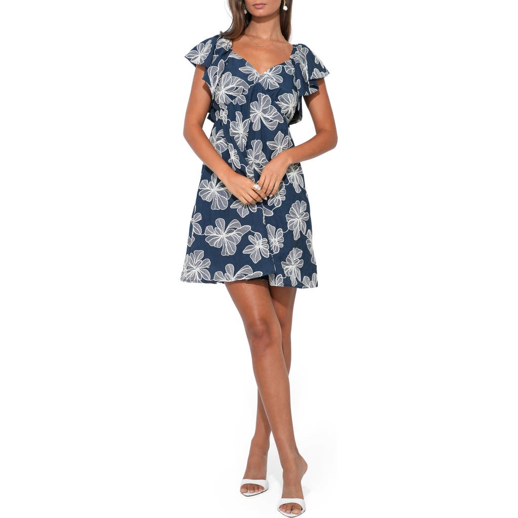 Adelyn Rae Lilah Embroidered Mini Sundress In Multi