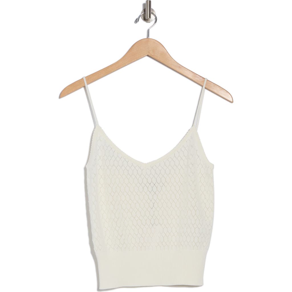 Joie Rosalee Diamond Knit Camisole In Porcelain