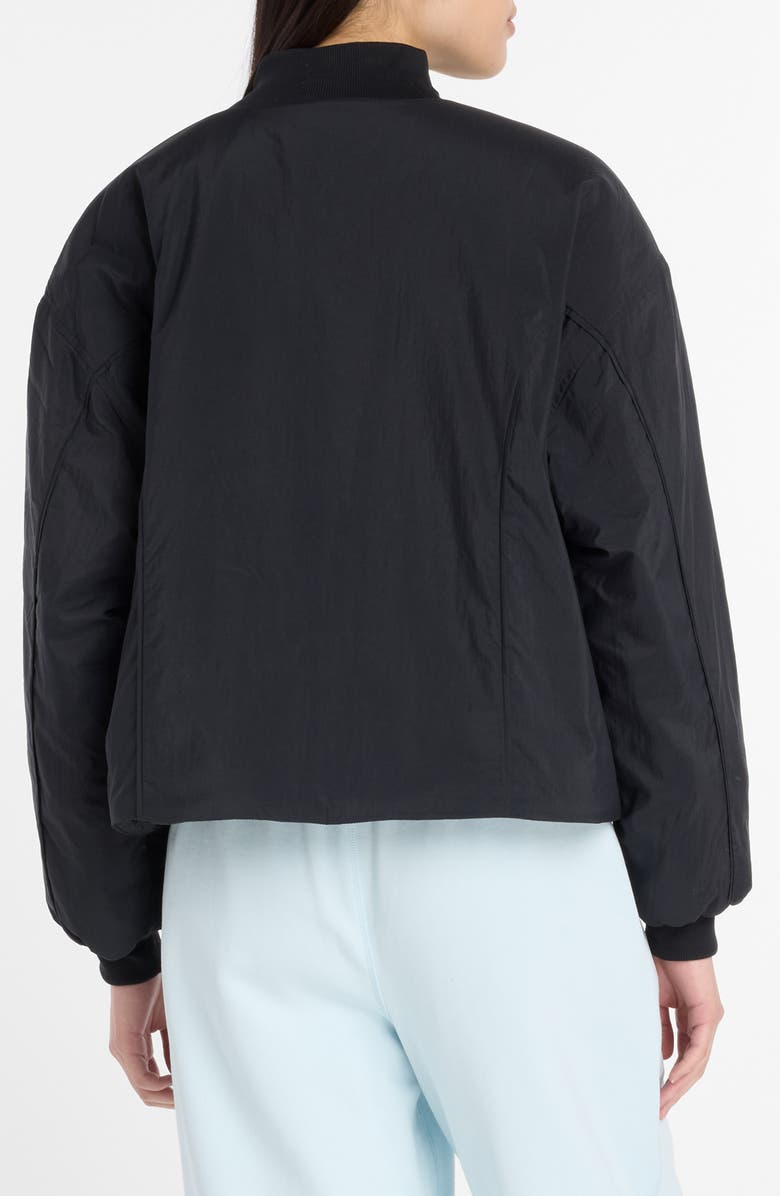 New Balance Reimagined Woven Bomber Jacket, Alternate, color, Black
